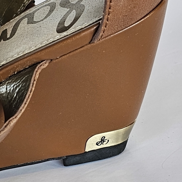 Sam Edelman Nayla Brown Leather Cage Wedge Sandals Size 8 - Picture 4 of 6